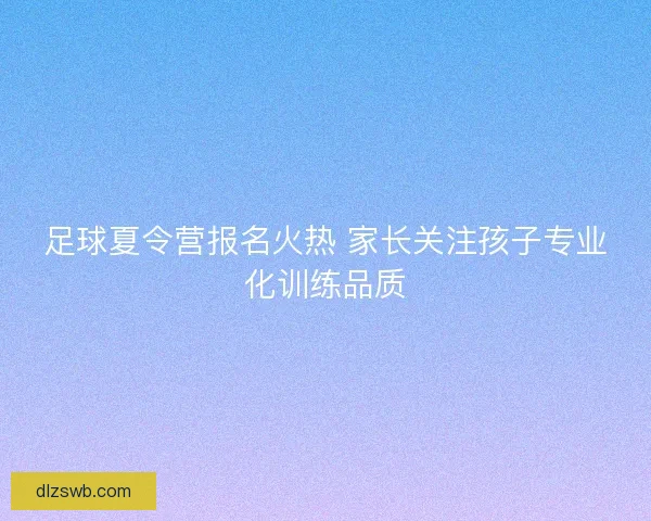 足球夏令营报名火热 家长关注孩子专业化训练品质
